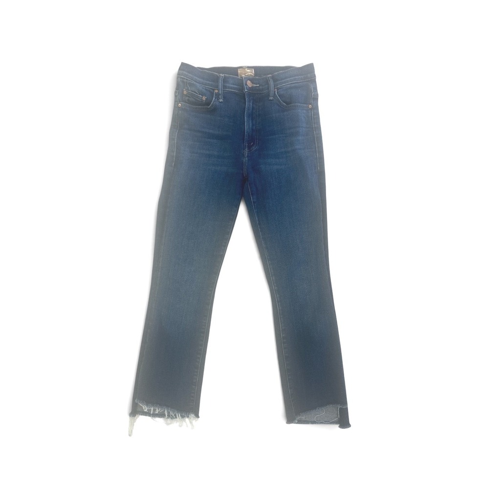 Mother The Insider Crop Step Fray Jeans Home Movies Medium Blue Size 27